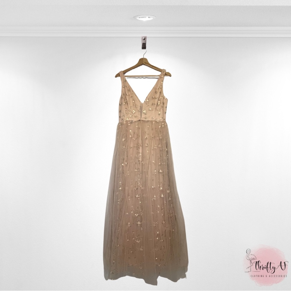 NWT Embroidered Floral Gown